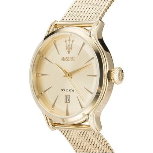 Maserati Epoca Golden Dial Golden Mesh Bracelet Watch For Men - R8853118003
