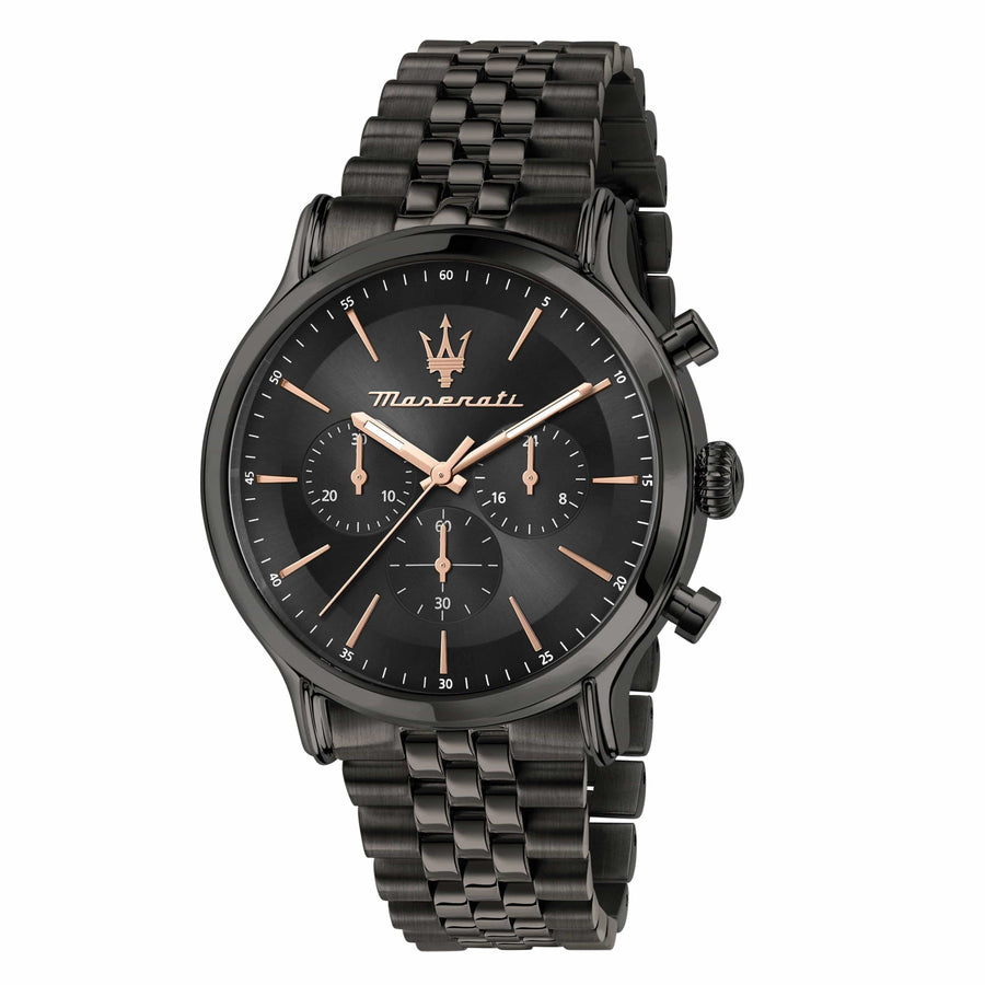Maserati Epoca Limited Edition Chronograph Black Dial Black Steel Strap Watch For Men - R8873618019