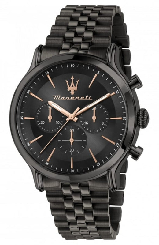 Maserati Epoca Limited Edition Chronograph Black Dial Black Steel Strap Watch For Men - R8873618019