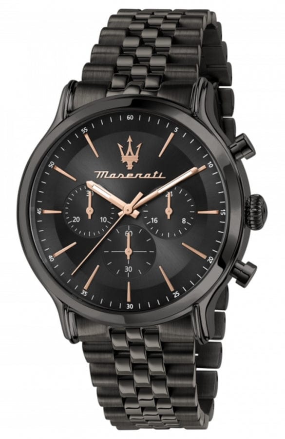 Maserati Epoca Limited Edition Chronograph Black Dial Black Steel Strap Watch For Men - R8873618019