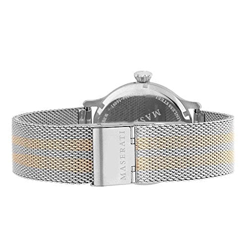 Maserati Epoca Silver Dial Two Tone Mesh Bracelet Watch For Men - R8853118005