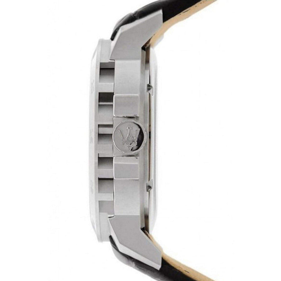 Maserati Ingegno Automatic Black Skeleton Dial Black Leather Strap Watch For Men - R8821119002