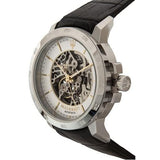 Maserati Ingegno Automatic Black Skeleton Dial Black Leather Strap Watch For Men - R8821119002