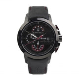 Maserati Ingegno Chronograph Black Dial Black Leather Strap Watch For Men - R8871619003