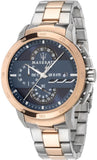 Maserati Ingegno Chronograph Blue Dial Two Tone Steel Strap Watch for Men - R8873619002