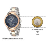 Maserati Ingegno Chronograph Blue Dial Two Tone Steel Strap Watch for Men - R8873619002