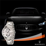 Maserati Ingegno Chronograph White Dial Silver Steel Strap Watch For Men - R8873619004