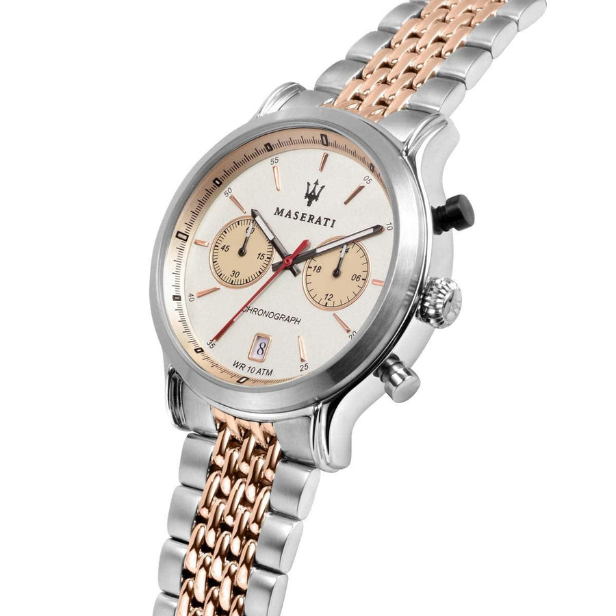 Maserati Legend Chronograph 42mm Ivory Dial Stainless Steel Watch For Men - R8873638002