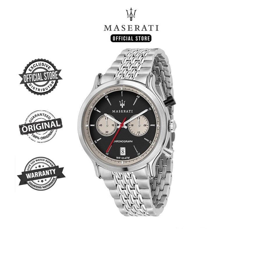 Maserati Legend Chronograph Black Dial Stainless Steel Watch For Men - R8873638001