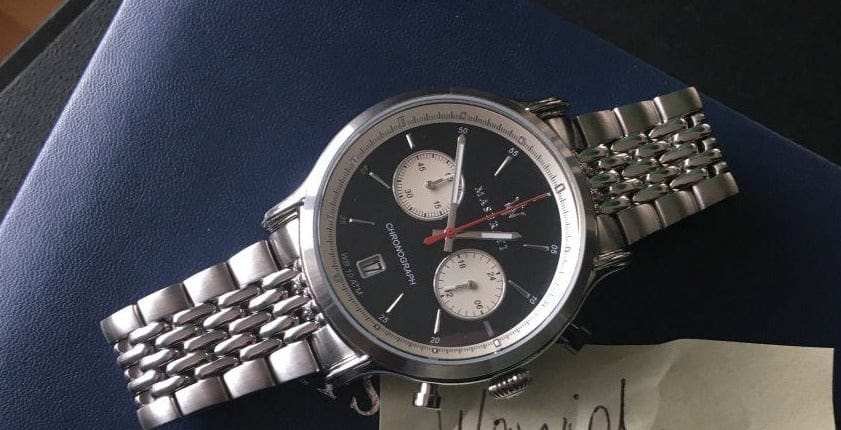 Maserati Legend Chronograph Black Dial Stainless Steel Watch For Men - R8873638001