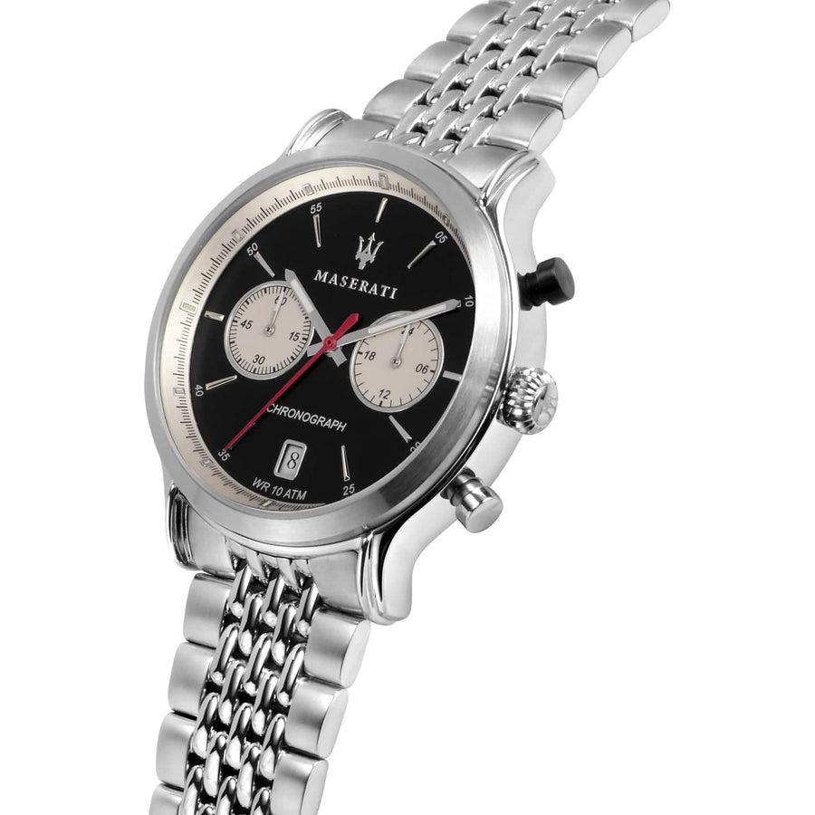 Maserati Legend Chronograph Black Dial Stainless Steel Watch For Men - R8873638001