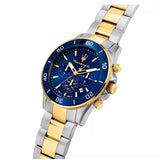 Maserati Competizione Chronograph Blue Dial Two Tone Steel Strap Watch For Men - R8873600006