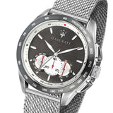 Maserati Traguardo Chronograph Black Dial Silver Mesh Bracelet Watch For Men - R8873612008