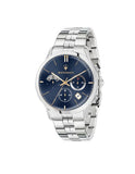 Maserati Ricordo Chronograph Blue Dial Silver Steel Strap Watch For Men - R8873633001