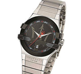 Maserati Potenza Black Dial Silver Steel Strap Watch For Men - R8853108001