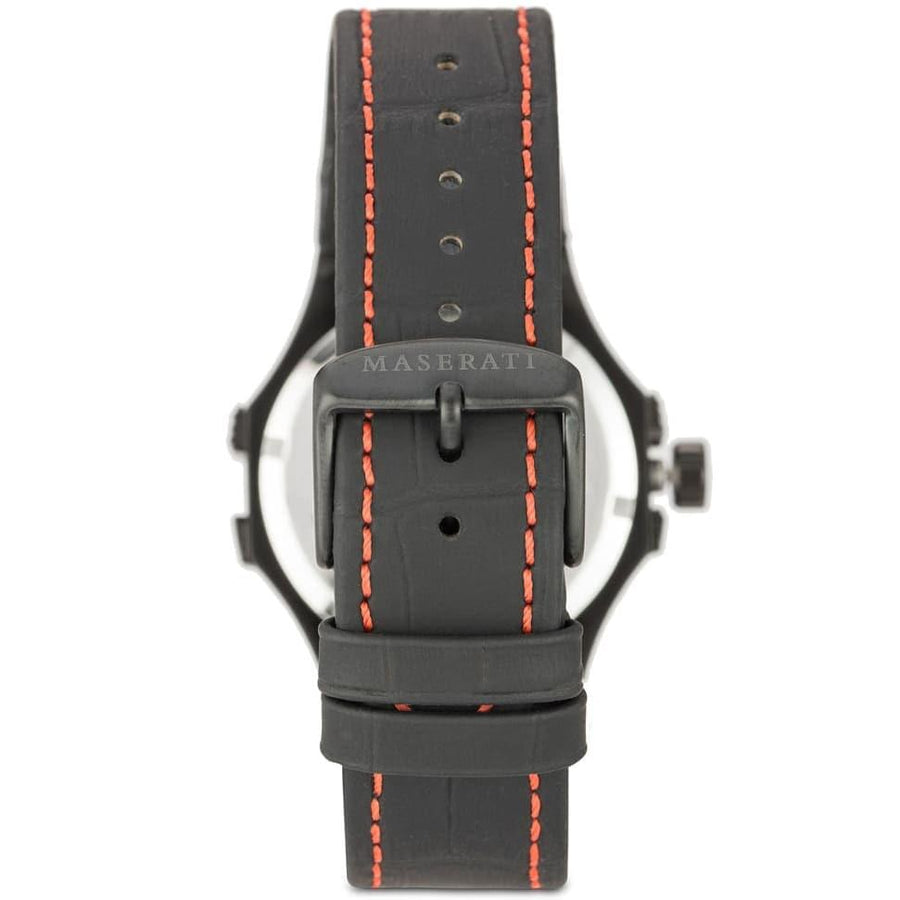 Maserati Potenza 3H STR Black Dial 42mm Leather Strap Watch For Men - R8851108010