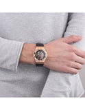 Maserati Potenza Automatic Rose Gold Dial Black Leather Strap Watch For Men - R8821108002