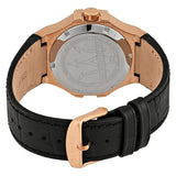 Maserati Potenza Automatic Rose Gold Dial Black Leather Strap Watch For Men - R8821108002