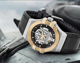 Maserati Potenza Automatic Skeleton Dial Black Leather Strap Watch For Men - R8821108011