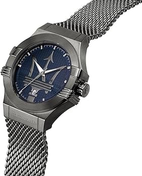 Maserati Potenza Quartz Blue Dial Grey Mesh Bracelet Watch For Men - R8853108005