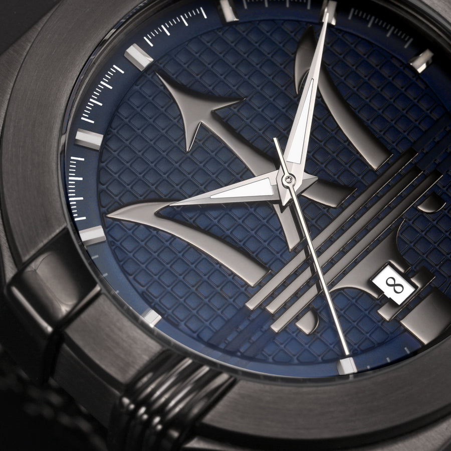 Maserati Potenza Quartz Blue Dial Grey Mesh Bracelet Watch For Men - R8853108005
