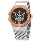 Maserati Potenza Quartz Grey Dial Silver Mesh Bracelet Watch For Men - R8853108007