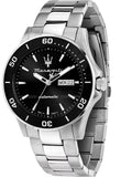 Maserati Competizione Automatic Black Dial Silver Steel Strap Watch For Men - R8823100002