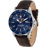 Maserati Competizione Analog Blue Dial Brown Leather Strap Watch for Men - R8851100004