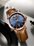 Maserati Epoca Blue Dial Brown Leather Strap Watch For Men - R8851118001