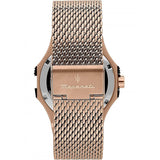 Maserati Potenza Classic Black Dial Rose Gold Mesh Bracelet Watch For Men - R8853108009