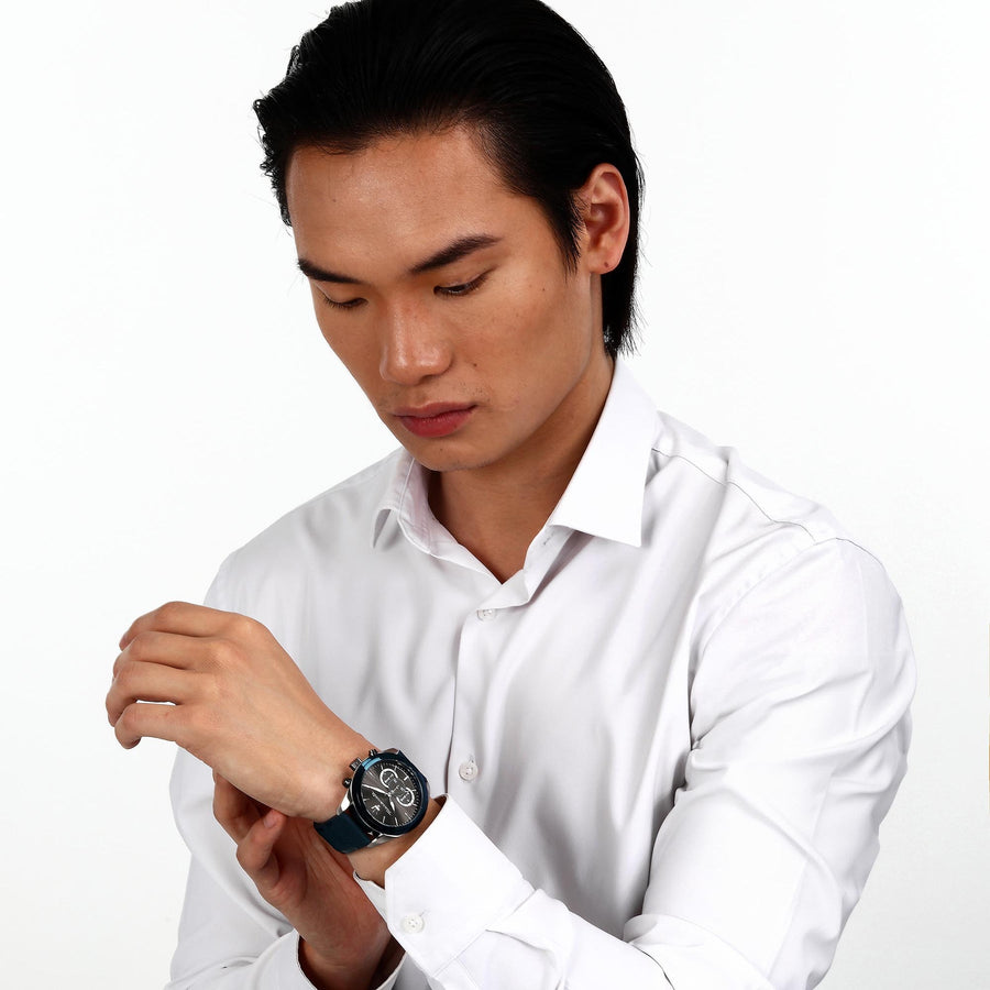 Maserati Traguardo Chronograph Blue Dial Black Silicone Strap Watch For Men - R8871612046