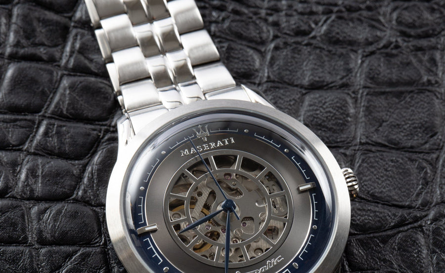 Maserati Ricordo Automatic Gray Dial Silver Steel Strap Watch For Men - R8823133003