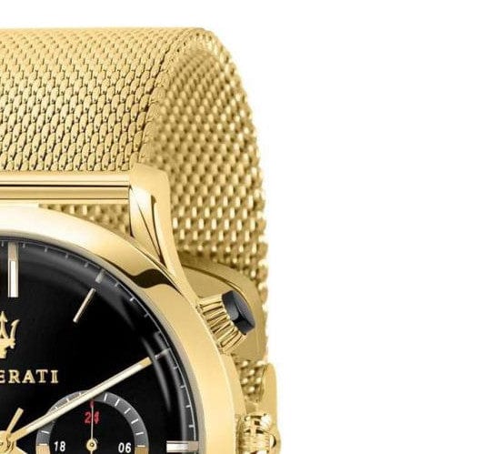 Maserati Ricordo Chronograph Black Dial Stainless Steel Mesh Bracelet Watch For Men - R8873633003