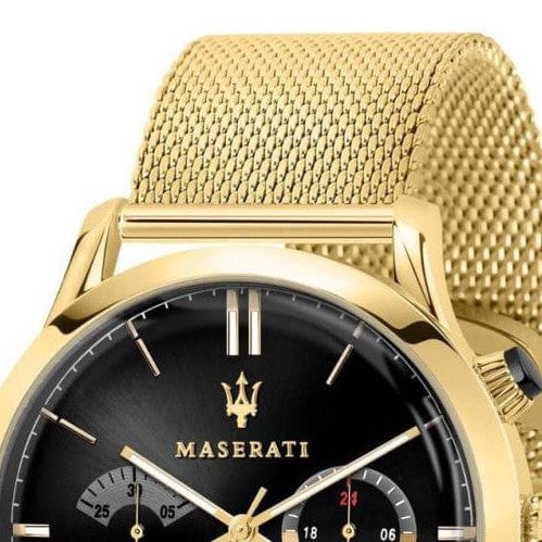 Maserati Ricordo Chronograph Black Dial Stainless Steel Mesh Bracelet Watch For Men - R8873633003
