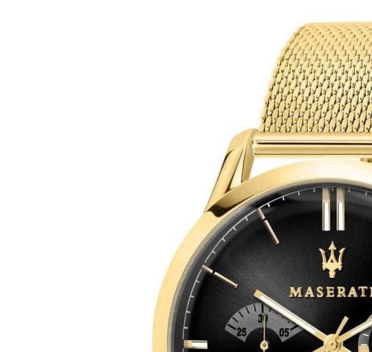 Maserati Ricordo Chronograph Black Dial Stainless Steel Mesh Bracelet Watch For Men - R8873633003