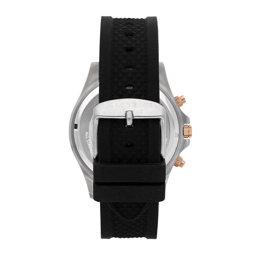 Maserati SFIDA 44mm Black Silicon Chronograph Watch For Men - R8871640002