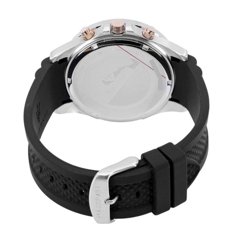 Maserati SFIDA 44mm Black Silicon Chronograph Watch For Men - R8871640002