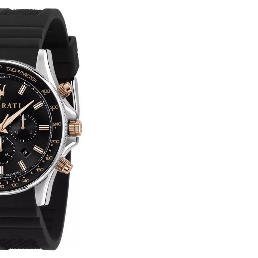 Maserati SFIDA 44mm Black Silicon Chronograph Watch For Men - R8871640002
