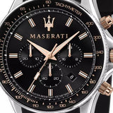 Maserati SFIDA 44mm Black Silicon Chronograph Watch For Men - R8871640002