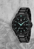 Maserati SFIDA Aqua Edition Analog Black Dial Black Steel Strap Watch For Men - R8853144001