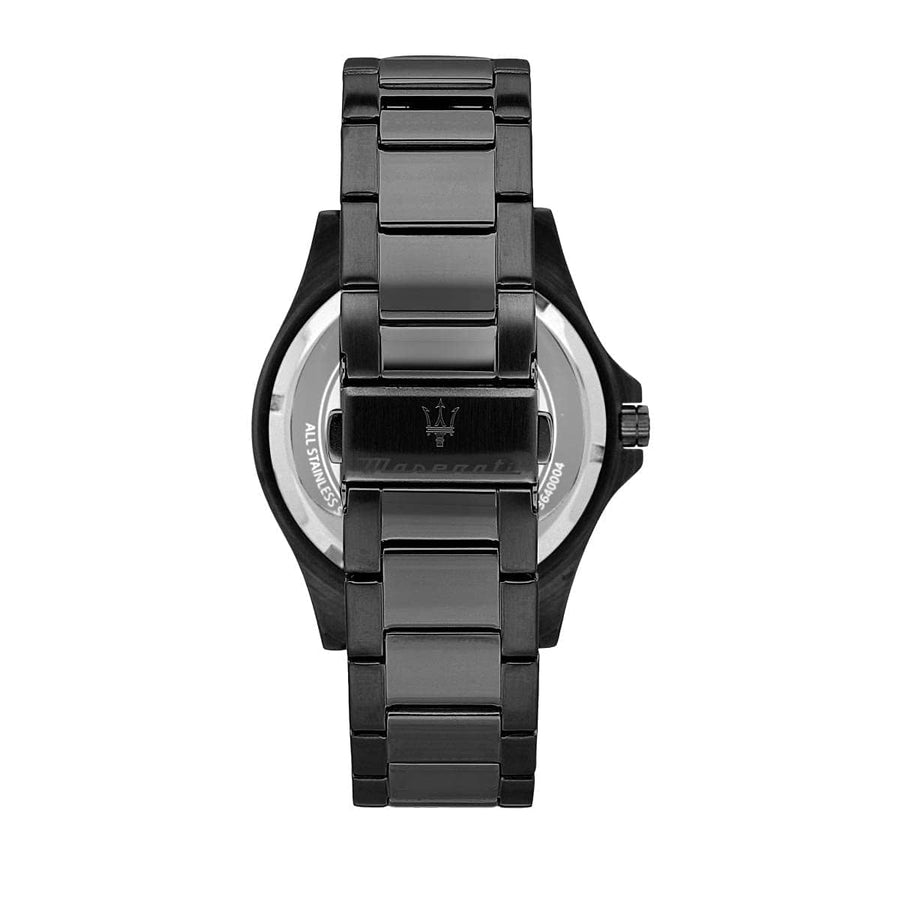 Maserati SFIDA Aqua Edition Analog Black Dial Black Steel Strap Watch For Men - R8853144001