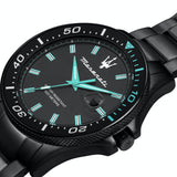 Maserati SFIDA Aqua Edition Analog Black Dial Black Steel Strap Watch For Men - R8853144001