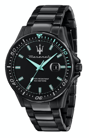 Maserati SFIDA Aqua Edition Analog Black Dial Black Steel Strap Watch For Men - R8853144001