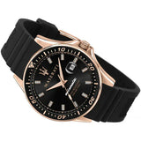 Maserati SFIDA Automatic Black Dial Black Rubber Strap Watch For Men - R8821140001
