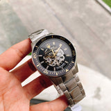 Maserati SFIDA Automatic Black Dial Silver Steel Strap Watch For Men - R8823140002