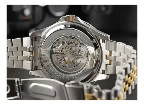 Maserati SFIDA Automatic Skeleton Black Dial Two Tone Steel Strap Watch For Men - R8823140010