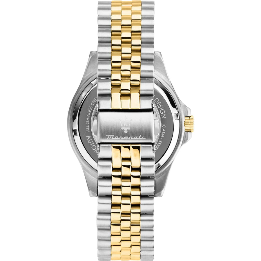 Maserati SFIDA Automatic Skeleton Black Dial Two Tone Steel Strap Watch For Men - R8823140010