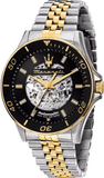 Maserati SFIDA Automatic Skeleton Black Dial Two Tone Steel Strap Watch For Men - R8823140010