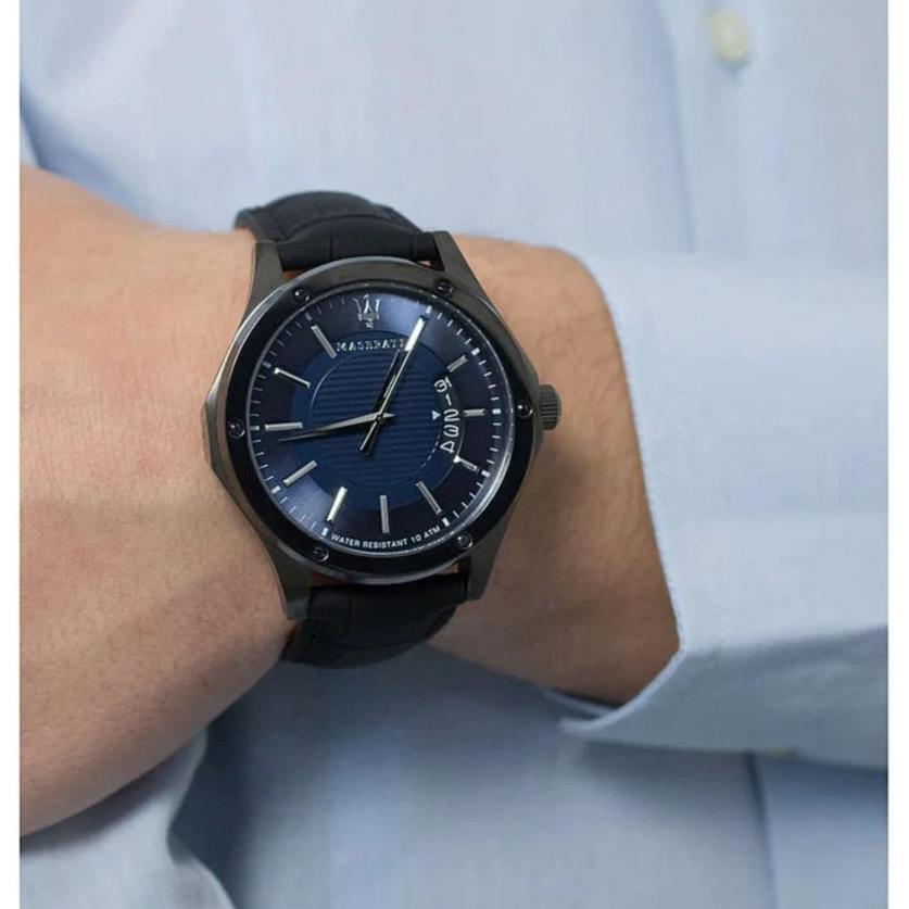 Maserati SFIDA Black Dial Black Rubber Strap Watch For Men - R8851123004