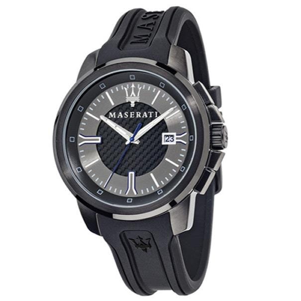 Maserati SFIDA Black Dial Black Rubber Strap Watch For Men - R8851123004